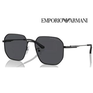 【EMPORIO ARMANI】亞曼尼 易烊千璽配戴款 時尚多邊方框太陽眼鏡 EA2154D 300187 霧黑框深灰鏡片 公司貨