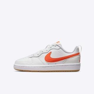 【NIKE 耐吉】Court Borough Low 2 GS 大童 運動休閒鞋 舒適 低筒 白 橘(BQ5448-114)