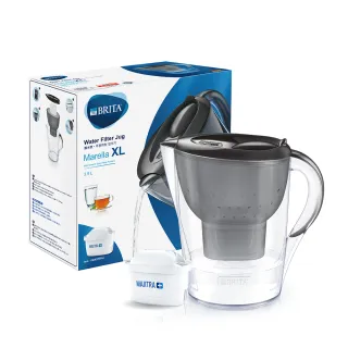 【BRITA】官方直營 Marella 3.5L馬利拉濾水壺_曜石黑(內含1入濾芯)