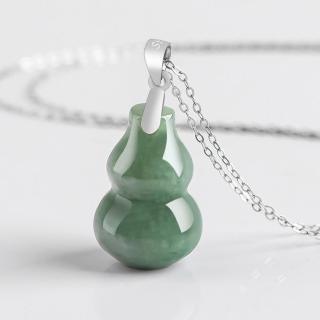【MoonDy】項鍊 飾品 玉項鍊 翡翠項鍊 避邪項鍊 葫蘆吊墜 開運項鍊 純銀項鍊 玉石項鍊 銀項鍊