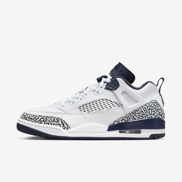 【NIKE 耐吉】Jordan Spizike Low 男 運動休閒鞋 喬丹 爆裂紋 白 深藍(FQ1759-104)