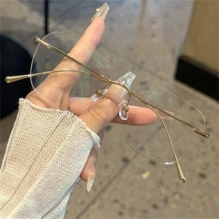 【KT DADA】純鈦鏡框 眼鏡 無框眼鏡 無邊框眼鏡 女生眼鏡 方框眼鏡 素顏眼鏡 無度數 眼鏡女 女生眼鏡