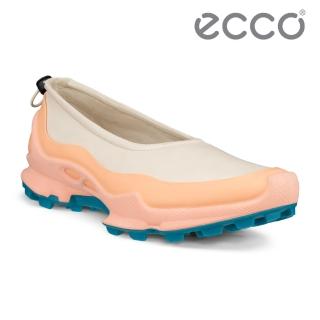 【ecco】BIOM C-TRAIL W 蹤跡健步都會探索套入式運動鞋 女鞋(橘粉色/石灰色/淺藍色 80326361208)