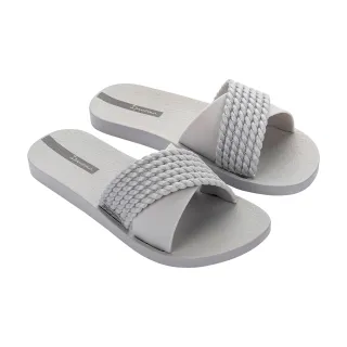 【IPANEMA】異材交叉寬帶平底拖鞋(灰色)