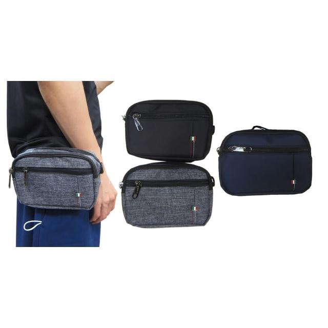 【SNOW.bagshop】腰掛包小容量(5.5吋機橫式防水尼龍二主+外共三層背插筆袋)