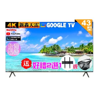 【SAMPO 聲寶】43型4K魔幻音箱新轟天雷Google TV聯網顯示器｜台灣製造(EM-43JDT230+好禮2選1)