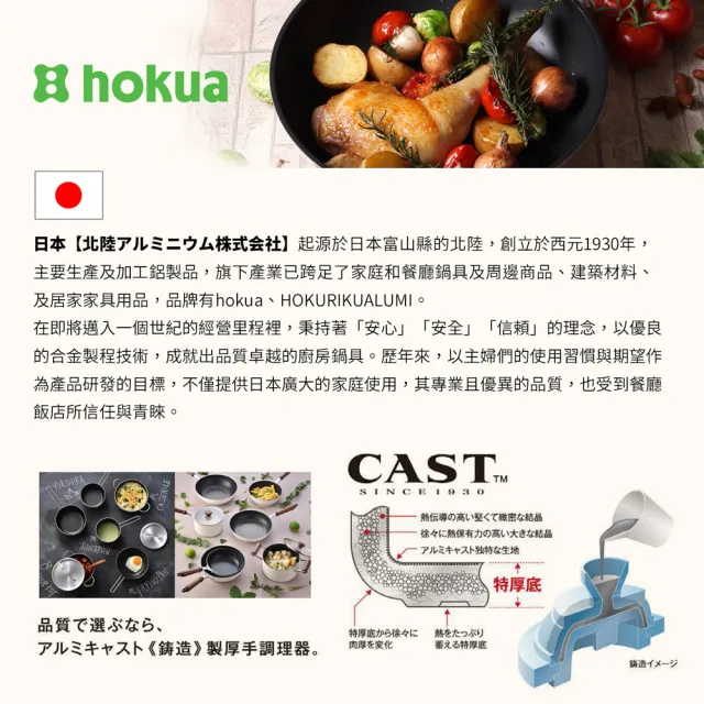 【hokua 北陸鍋具】日本製輕量級木柄黑鐵炒鍋28cm(IH爐可用鍋)