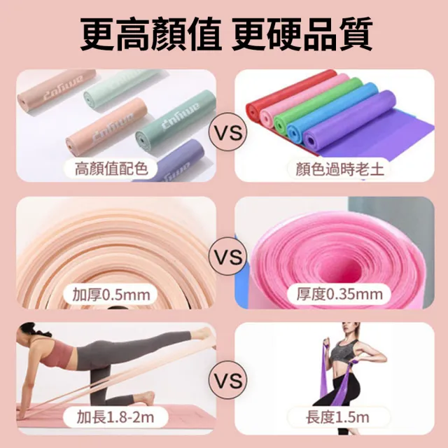 【QMVF】健身訓練彈力帶 皮拉斯提彈力帶 36磅阻力帶 全身拉力帶(練臀/拉伸/精緻手臂/開肩美背)