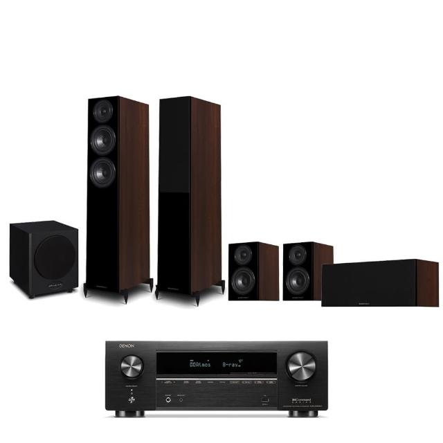 【Denon 天龍】家庭劇院組合(AVR-X1800H+Wharfedale Diamond 12.3+12.0+12.C+WH-D10)