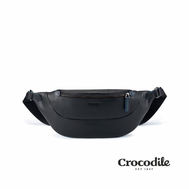 【Crocodile】男生包包 男斜背包 胸包 送禮推薦-Titan 2系列-0104-10504-黑色-鱷魚皮件(側背包)