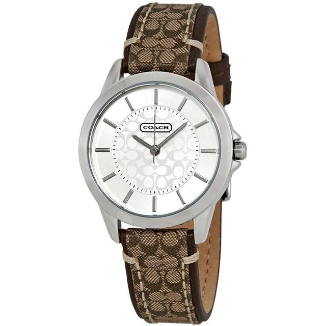 【COACH】復刻LOGO 經典老花皮帶手錶-31mm(14501525)