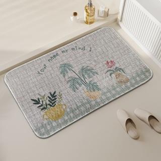 【BonBon naturel】任選三入-加厚強力防滑纖麻浴室吸水地墊(浴室地墊/廚房地墊/玄關地墊)
