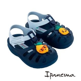 【IPANEMA】水果印花前包T字涼鞋-幼童(藍色)