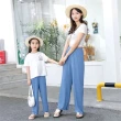 【安朵童舖】現貨韓版兒童直筒抖抖寬褲女童冰絲闊腿抖抖長褲闊腿褲女童糖果色抖抖褲(029)