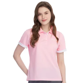 【Jack wolfskin 飛狼】女 清新撞色短袖排汗POLO衫(櫻花粉)