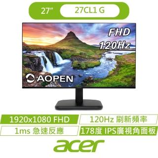 【Aopen 建碁】27CL1 G 27型護眼螢幕(27吋/FHD/120Hz/1ms/IPS)