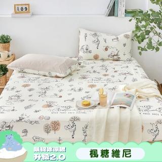 【格蕾寢飾】La Belle 授權款 眠綿冰抗菌涼感床包枕套+可水洗枕超值組-多款任選(加大180X186CM)