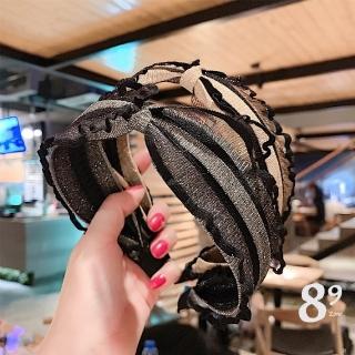 【89 zone】法式古典復古燙金蕾絲花邊 髮飾 頭飾 飾品 頭箍 髮箍 1 入(香檳/銀/黑金)