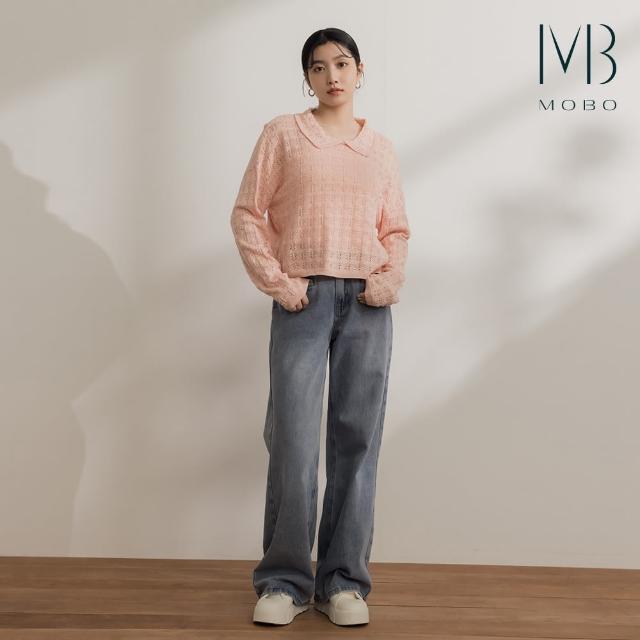 【MO-BO】立體雕刻花紋針織上衣