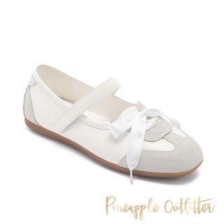 【Pineapple Outfitter】芭蕾感蝴蝶綁帶娃娃鞋 KARRO(白色)