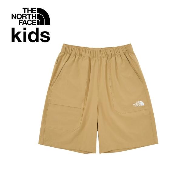【The North Face 官方旗艦】北面兒童卡其色UPF防曬短褲｜8C0KLK5(抗UV/涼感科技)