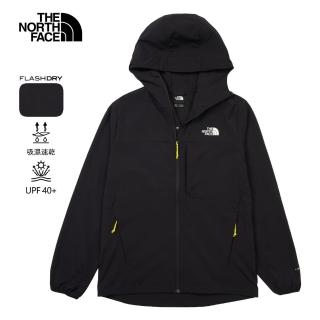 【The North Face 官方旗艦】北面男款黑色UPF防曬防風外套｜8BWAJK3(抗UV)