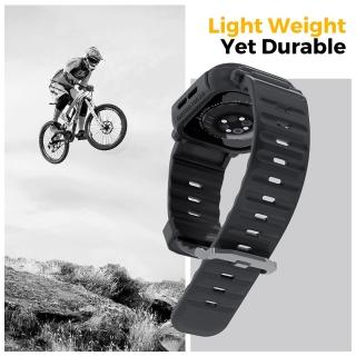 【Elkson】Apple Watch錶帶Series 10透氣防震一體成形軍規錶帶 46mm(輕巧時尚的設計軍用級防震矽膠)