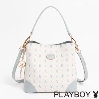 【PLAYBOY】水桶包附長短背帶 Blissful系列(藍色)