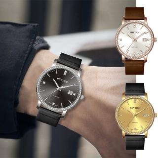 【RHYTHM 麗聲】PE1605L 日本機芯 都市生活 高調風格 簡約 高貴 皮革手錶(簡約)