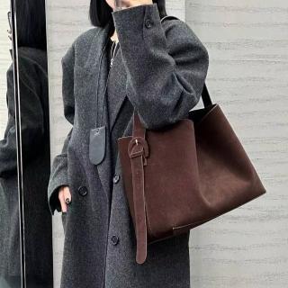 【MoonDy】托特包 單肩包 美拉德 腋下包 斜揹包 側揹包 肩揹包 大容量 牛皮包包 百搭包包 磨砂