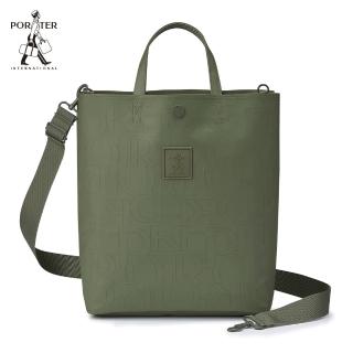 【PORTER INTERNATIONAL】雷雕新韻RENEW托特包L(軍綠)
