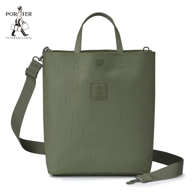 【PORTER INTERNATIONAL】雷雕新韻RENEW托特包L(軍綠)