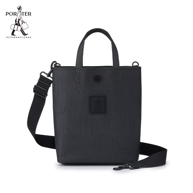 【PORTER INTERNATIONAL】雷雕新韻RENEW手提包(黑)