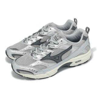 【MIZUNO 美津濃】休閒鞋 MXR 男鞋 女鞋 銀 黑 拼接 復古 千禧跑鞋 Sport style 美津濃(D1GA2451-06)