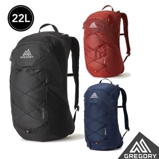 【Gregory官方直營】22L ARRIO 多功能 登山揹包 登山包 後揹包 水袋包 筆電包(碳黑 帝國藍 磚石紅 火花藍)