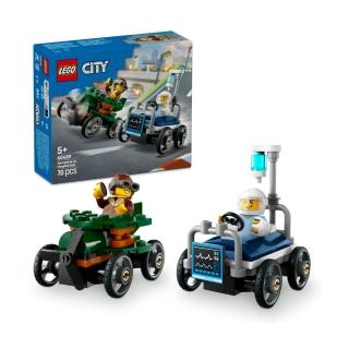 【LEGO 樂高】城市系列 60459 飛機vs.病床賽車套裝(交通工具玩具 兒童玩具 積木 禮物)