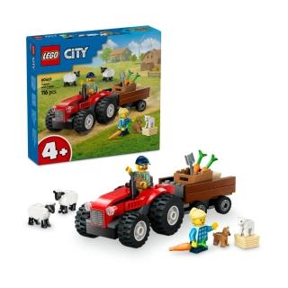 【LEGO 樂高】城市系列 60461 紅色農場拖拉機與拖車和綿羊(家家酒 兒童玩具 幼兒積木 禮物)