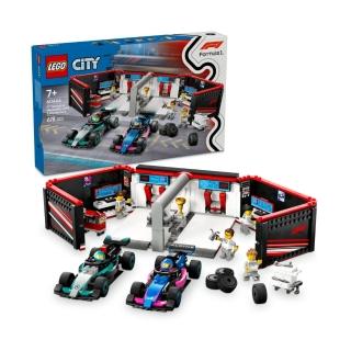 【LEGO 樂高】城市系列 60444 F1車庫和 Mercedes-AMG 與 Alpine 汽車(Formula1 賓士 阿爾卑 兒童賽車玩具)