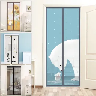 【巴芙洛】居家超靜音防蚊升級門簾/防蚊門簾90*210CM(防蚊門簾/免釘/超靜音/魔術貼/)