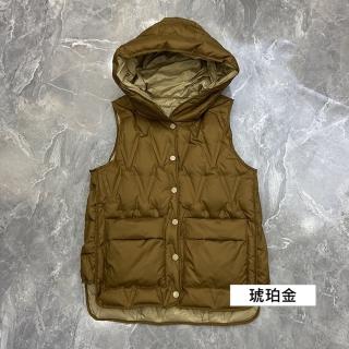 【巴黎精品】現貨出清 不退換 真90%白鴨絨羽絨背心羽絨衣夾克(保暖連帽馬甲雙面穿輕薄女外套5色p1bl5)