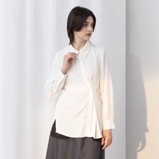 【MASTINA】兩穿式修身長袖襯衫(黑 白/魅力商品)