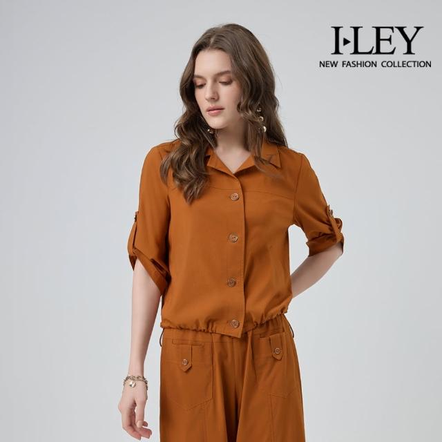 【ILEY 伊蕾】-5℃質感西裝領縲縈外套(桔；M-XL；1251024003)