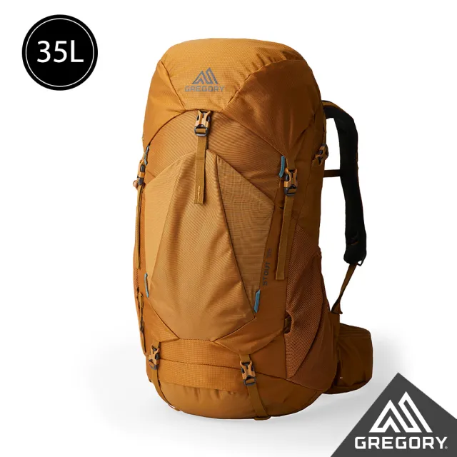 【Gregory】35L STOUT 登山背包 登山包 界限藍 漠石黃(透氣背板 臀帶 單日登山包 健行包 水袋包 睡袋隔間)