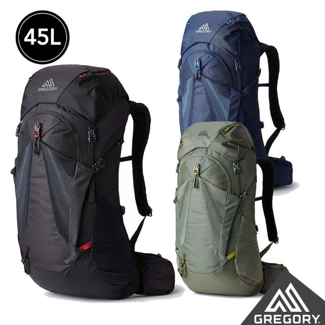 【Gregory官方直營】45L ZULU 登山背包 火山黑 榮光藍 牧草綠(抗撕裂 耐用 登山包 多日登山 水袋包)