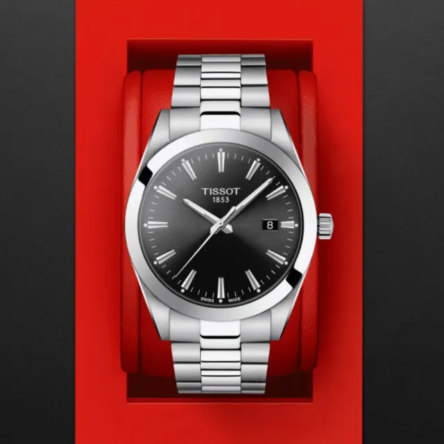 【TISSOT 天梭 官方授權】GENTLEMAN系列 正裝石英腕錶 母親節 禮物 推薦(T1274101105100)