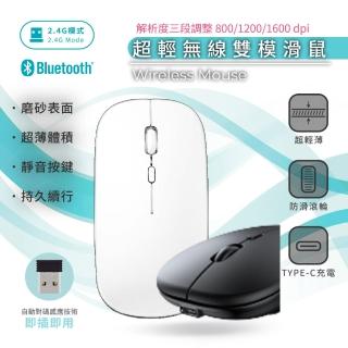 【Songwin】超輕/靜音/充電式 無線雙模滑鼠(解析度三段調整)