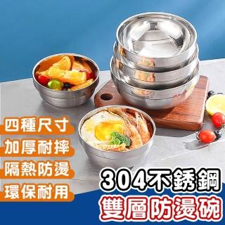 【拼創生活】20cm不鏽鋼碗2個(兒童碗 雙層碗 飯碗 碗公鐵碗 防燙碗 隔熱碗 碗 不銹鋼碗 湯碗 餐碗)