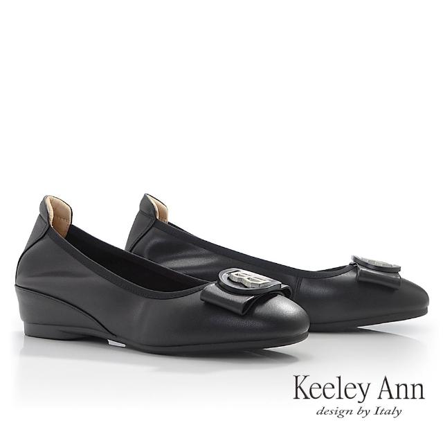 【Keeley Ann】典雅真皮坡跟包鞋(黑色535808110)