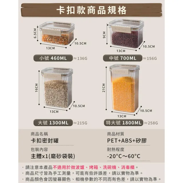 【拼創生活】卡扣密封罐1.8L(收納罐 保鮮罐 保鮮盒 麥片收納 罐子 儲存罐保存罐 真空罐 糖罐 咖啡罐)