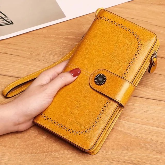 【MoonDy】錢包 皮包 錢包女 拉鍊錢包 長夾女生 大容量超能裝 手機錢包 女長夾 黃色長夾